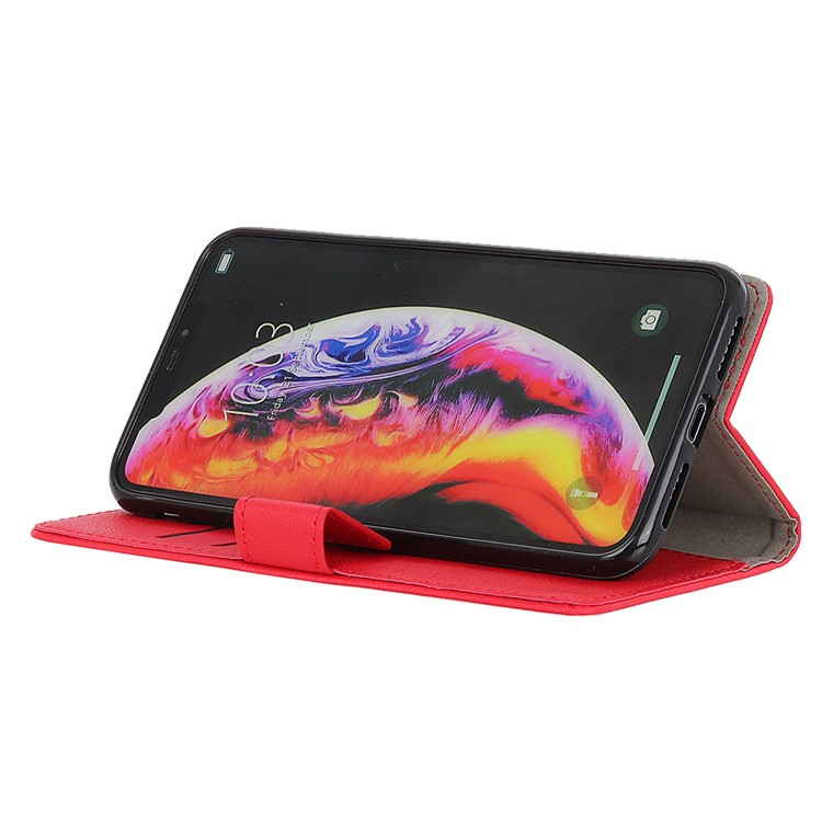 Wallet Leather Stand Case for LG V50 ThinQ 5G - Red-7
