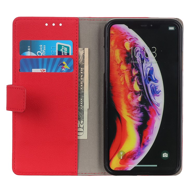 Wallet Leather Stand Case for LG V50 ThinQ 5G - Red-8