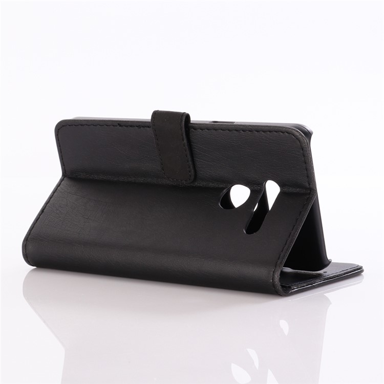Verrückte Pferdebekleidung Retro-Leder Flip Case Für LG G8 Thinq - Schwarz-5