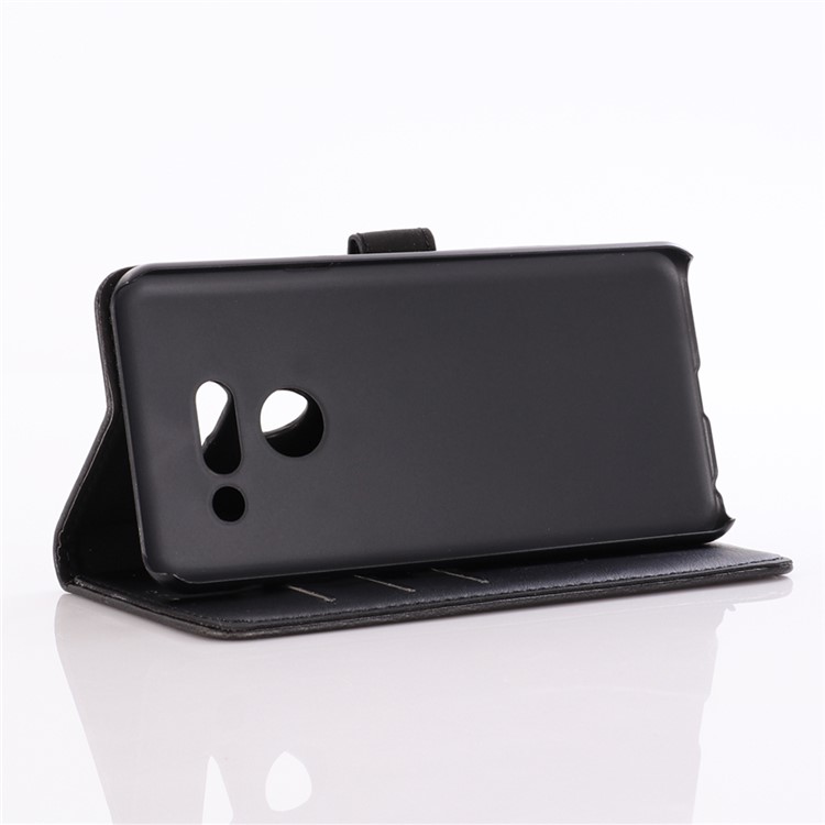 Verrückte Pferdebekleidung Retro-Leder Flip Case Für LG G8 Thinq - Schwarz-6