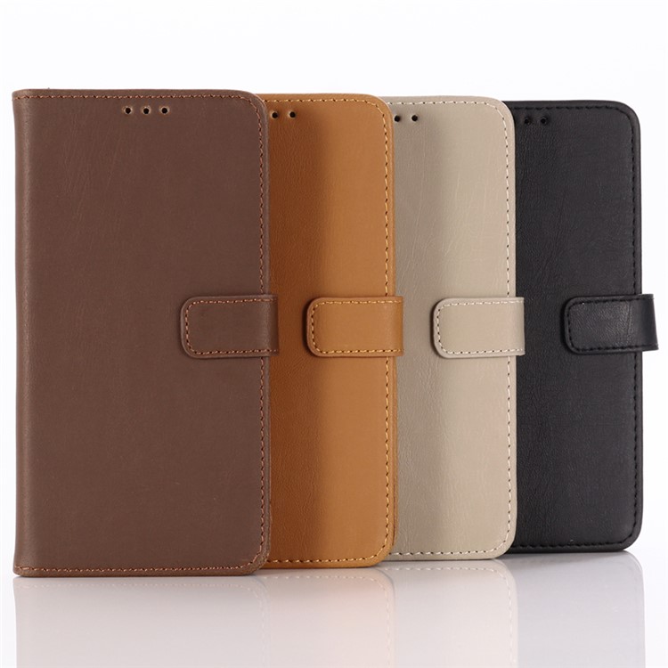 Verrückte Pferdebekleidung Retro-Leder Flip Case Für LG G8 Thinq - Schwarz-7