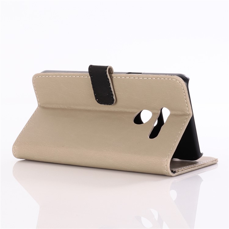 Verrückte Pferdebekleidung Retro-Leder Flip Case Für LG G8 Thinq - Grau-4