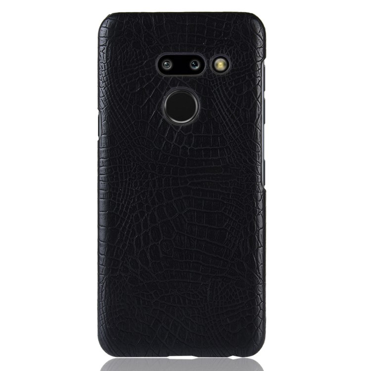 Crocodile Texture PU Leather Coated PC Case Accessory for LG G8 ThinQ - Black-2