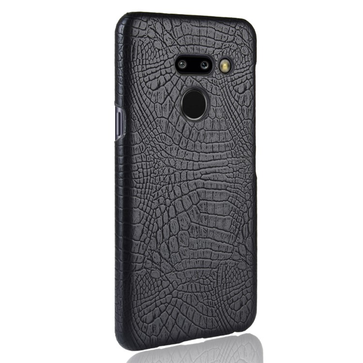 Crocodile Texture PU Leather Coated PC Case Accessory for LG G8 ThinQ - Black-3