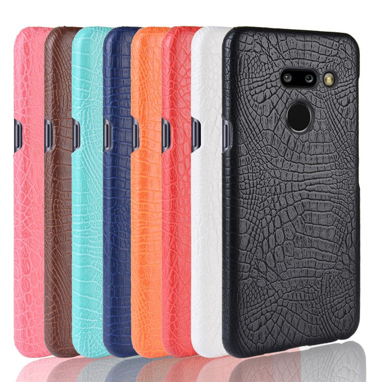 Crocodile Texture PU Leather Coated PC Case Accessory for LG G8 ThinQ - Black-6