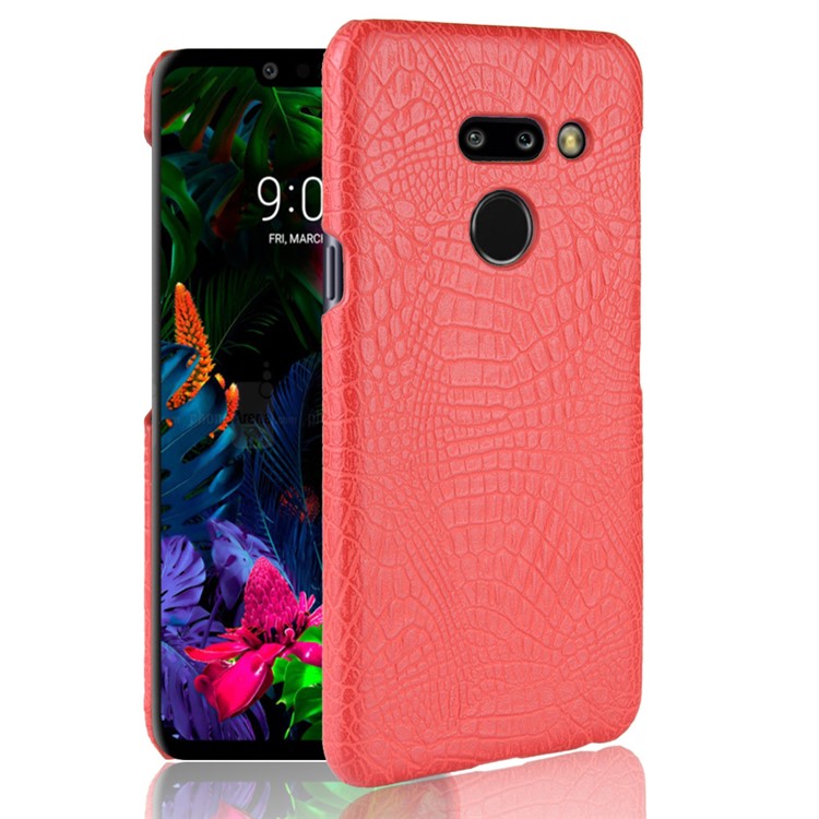 Crocodile Texture PU Leather Coated PC Case Accessory for LG G8 ThinQ - Red-1