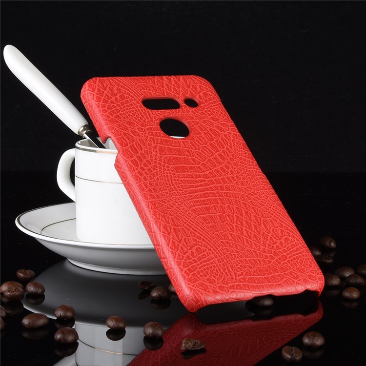 Crocodile Texture PU Leather Coated PC Case Accessory for LG G8 ThinQ - Red-5