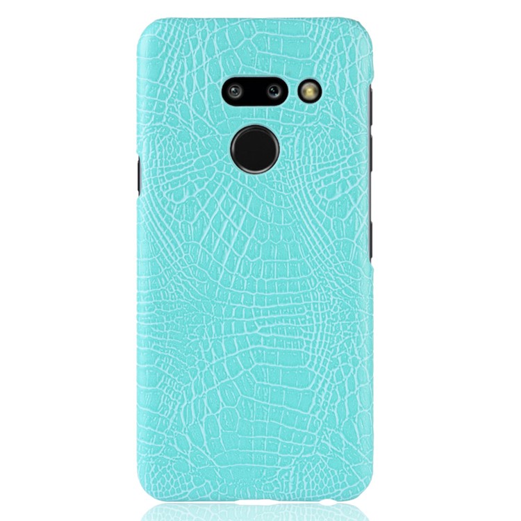 Crocodile Texture PU Leather Coated PC Case Accessory for LG G8 ThinQ - Cyan-2