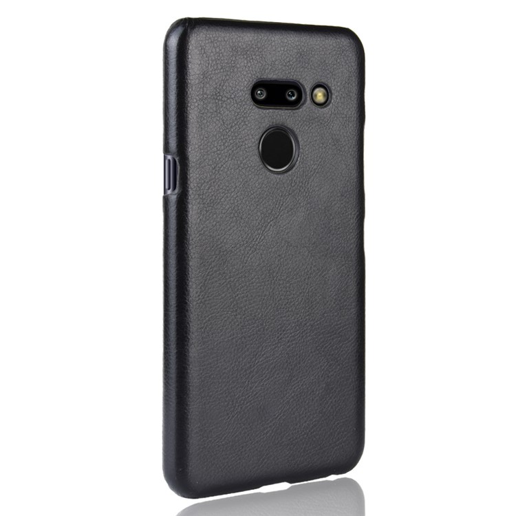 Litchi Texture PU Leather Coated PC Case for LG G8 ThinQ - Black-3