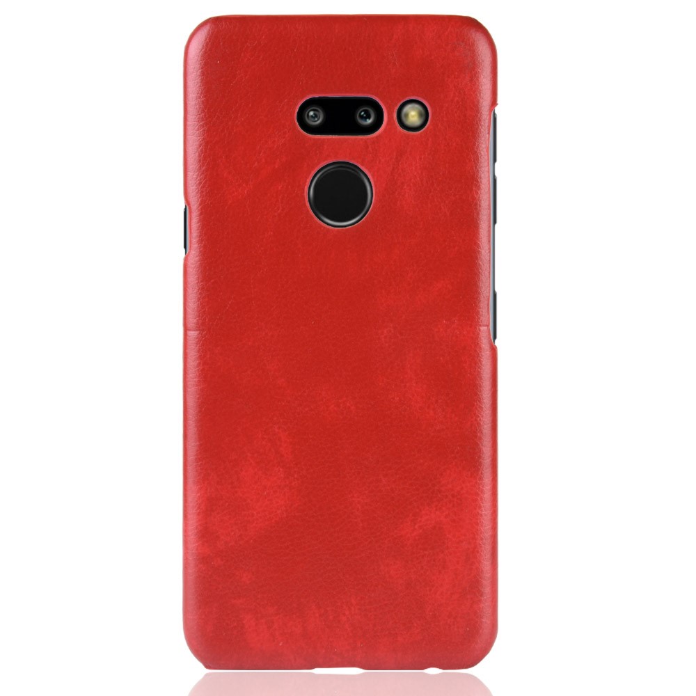 Litchi Texture PU Leather Coated PC Case for LG G8 ThinQ - Red-2