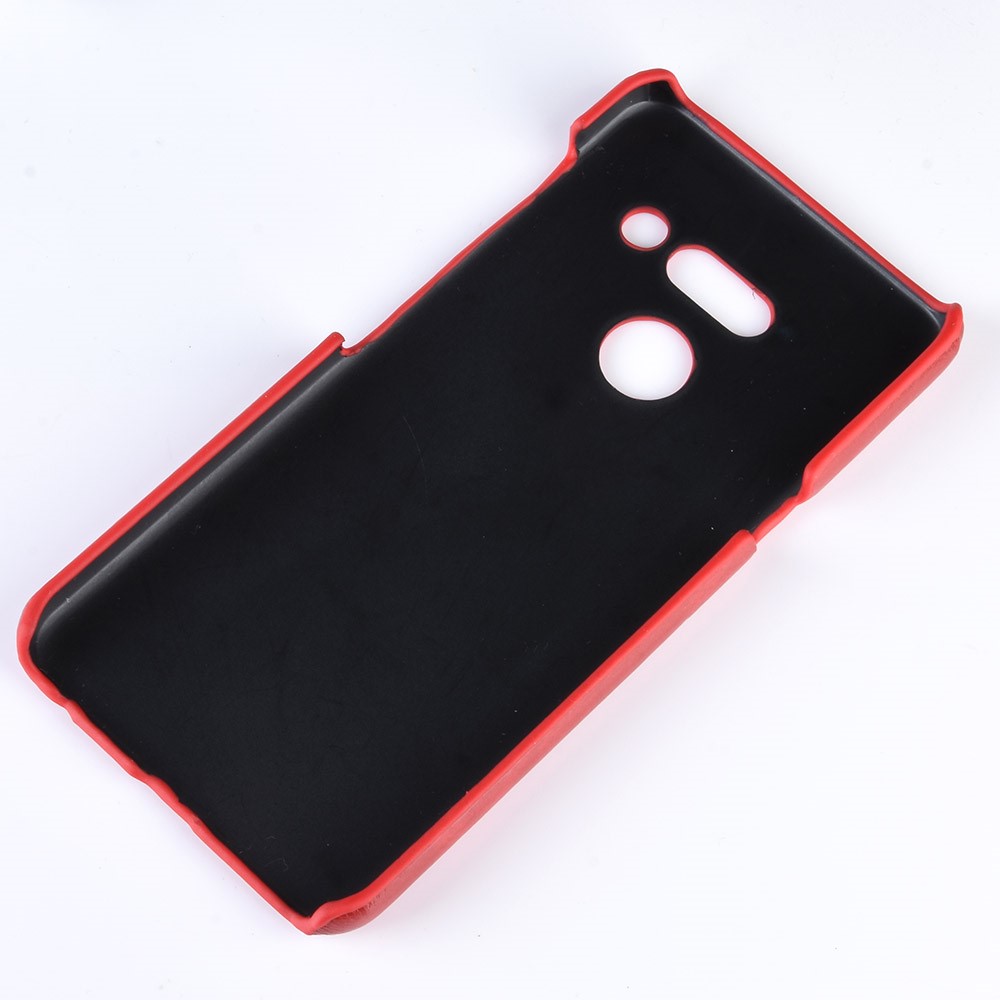 Litchi Texture PU Leather Coated PC Case for LG G8 ThinQ - Red-5