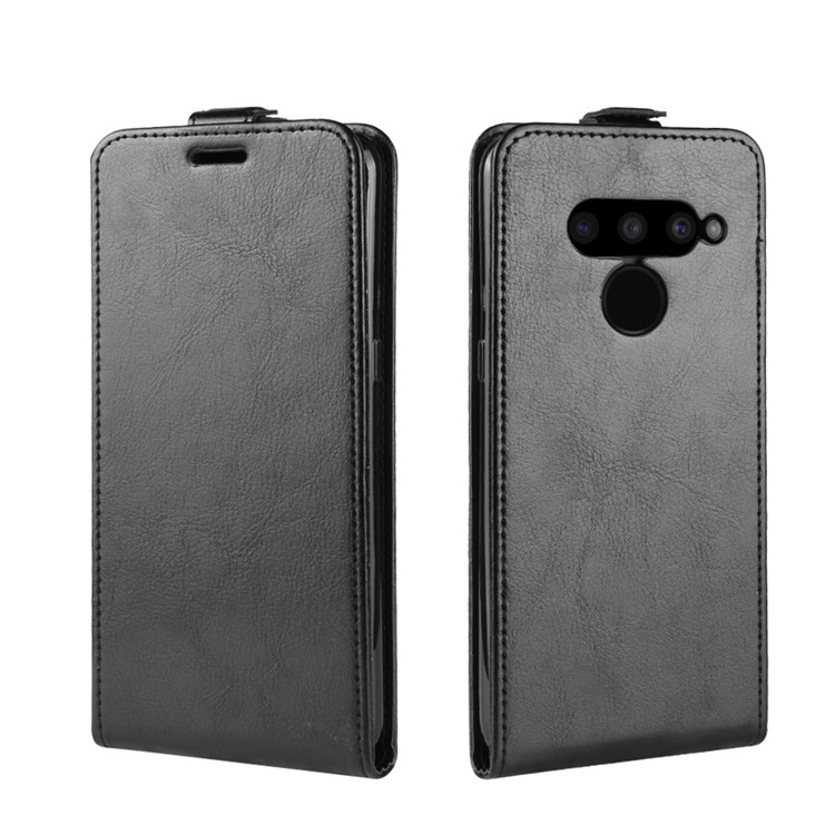 Crazy Horse Vertical Flip Leather Protective Case for LG V50 ThinQ 5G - Black-4