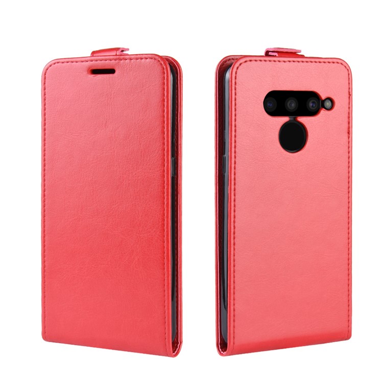 Crazy Horse Vertical Flip Leather Protective Case for LG V50 ThinQ 5G - Red-4