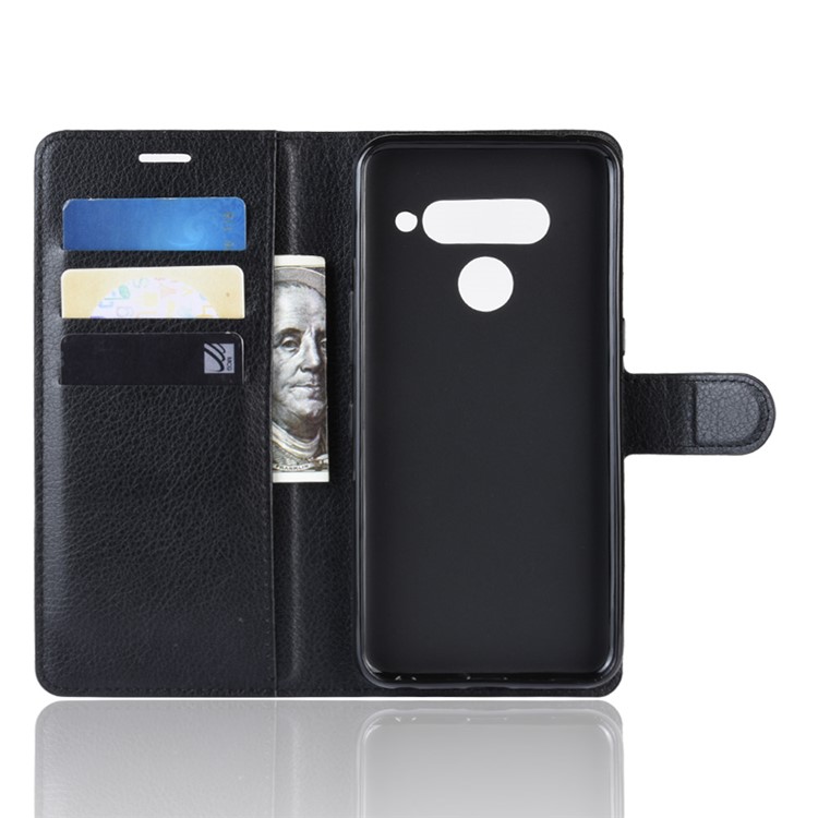 For LG V50 ThinQ 5G Litchi Skin PU Leather Wallet Mobile Phone Shell - Black-4