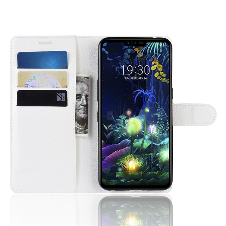 For LG V50 ThinQ 5G Litchi Skin PU Leather Wallet Mobile Phone Shell - White-4