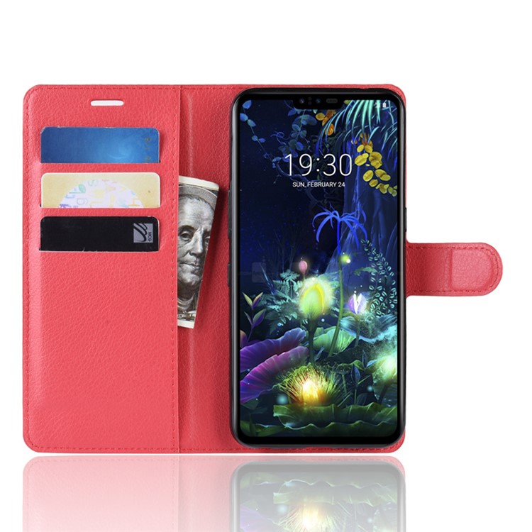 For LG V50 ThinQ 5G Litchi Skin PU Leather Wallet Mobile Phone Shell - Red-4