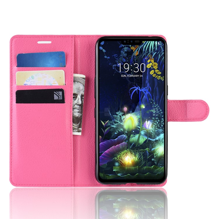 For LG V50 ThinQ 5G Litchi Skin PU Leather Wallet Mobile Phone Shell - Rose-4