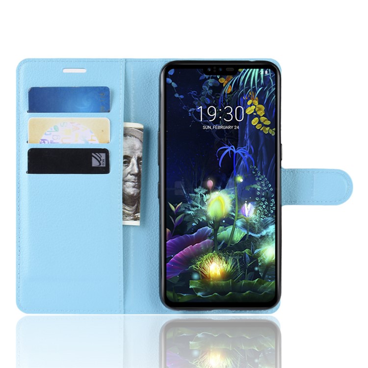 For LG V50 ThinQ 5G Litchi Skin PU Leather Wallet Mobile Phone Shell - Blue-4