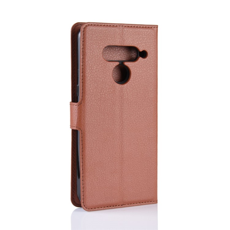 For LG V50 ThinQ 5G Litchi Skin PU Leather Wallet Mobile Phone Shell - Brown-6