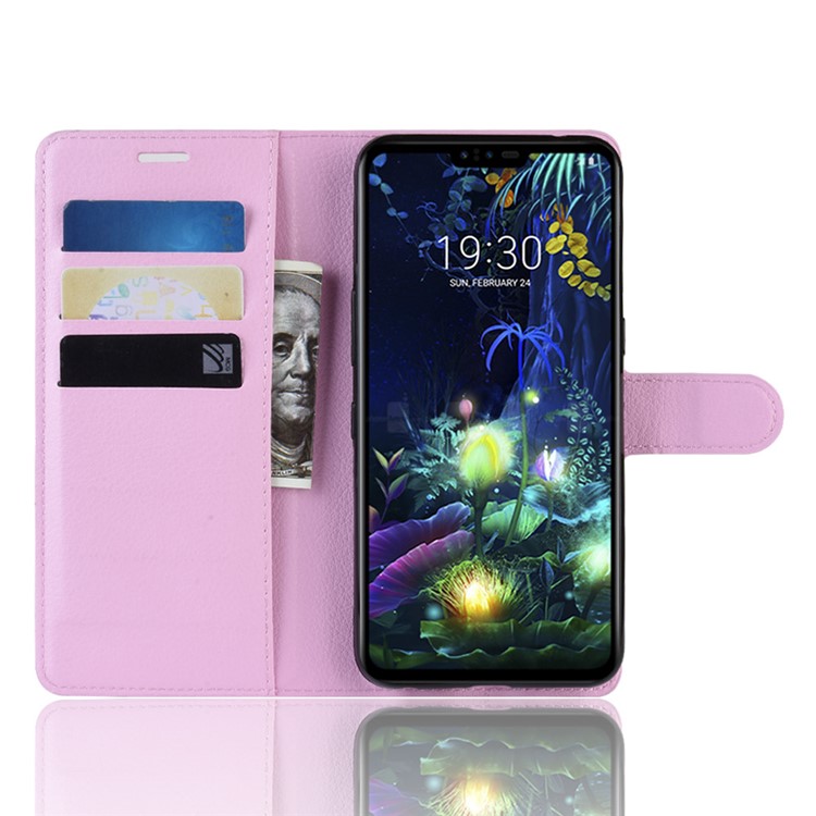 For LG V50 ThinQ 5G Litchi Skin PU Leather Wallet Mobile Phone Shell - Pink-4