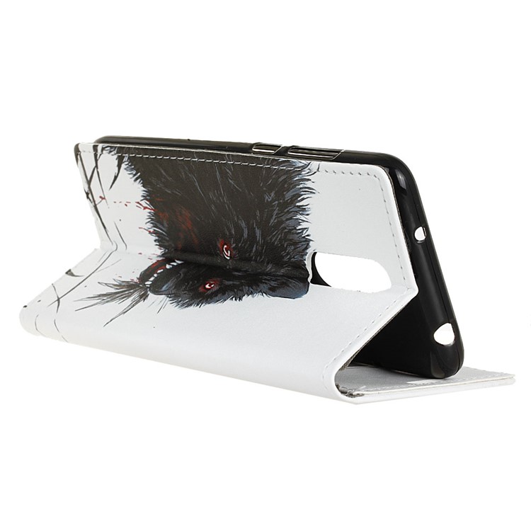 Pattern Printing Leather Cover with Wallet Stand for LG K40/K12+/K12 Plus - Bloody Wolf-3