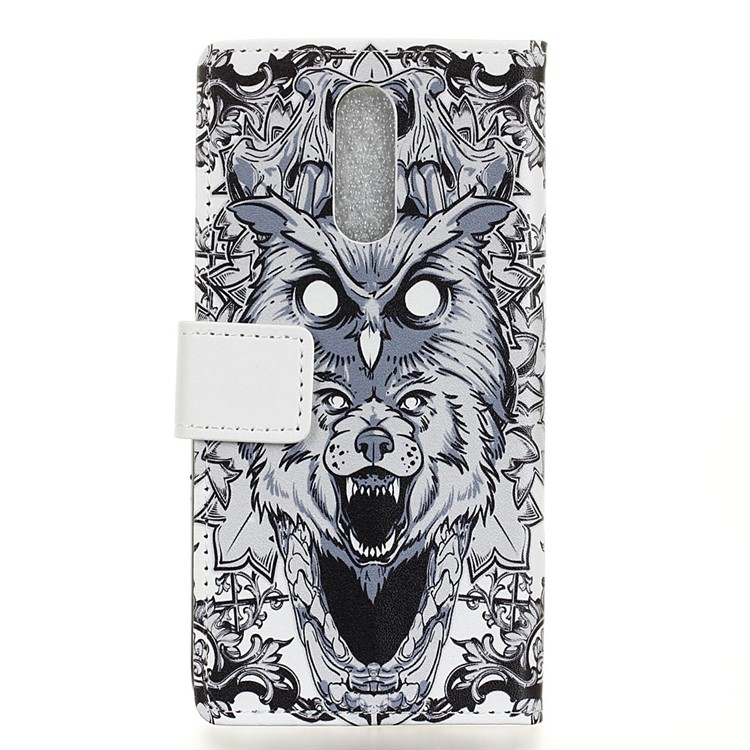 Pattern Printing Leather Cover with Wallet Stand for LG K40/K12+/K12 Plus - Abstract Owl-1