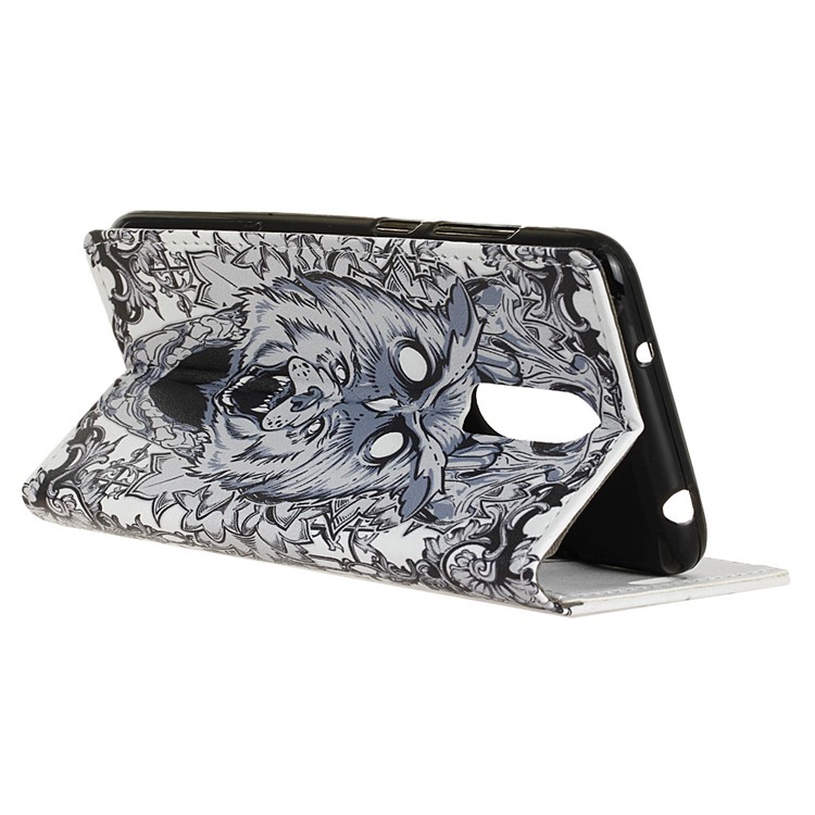 Pattern Printing Leather Cover with Wallet Stand for LG K40/K12+/K12 Plus - Abstract Owl-2