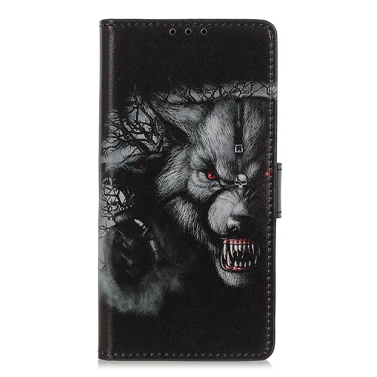 Pattern Printing Leather Cover with Wallet Stand for LG K40/K12+/K12 Plus - Fierce Wolf-1