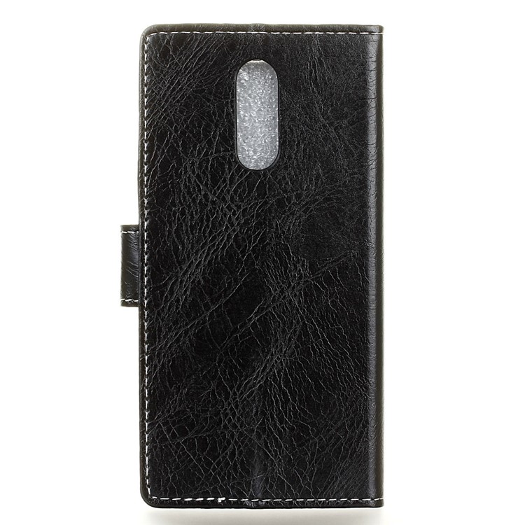 Crazy Horse Vintage Leather Wallet Stand Shell for LG K40/K12+/K12 Plus - Black-8