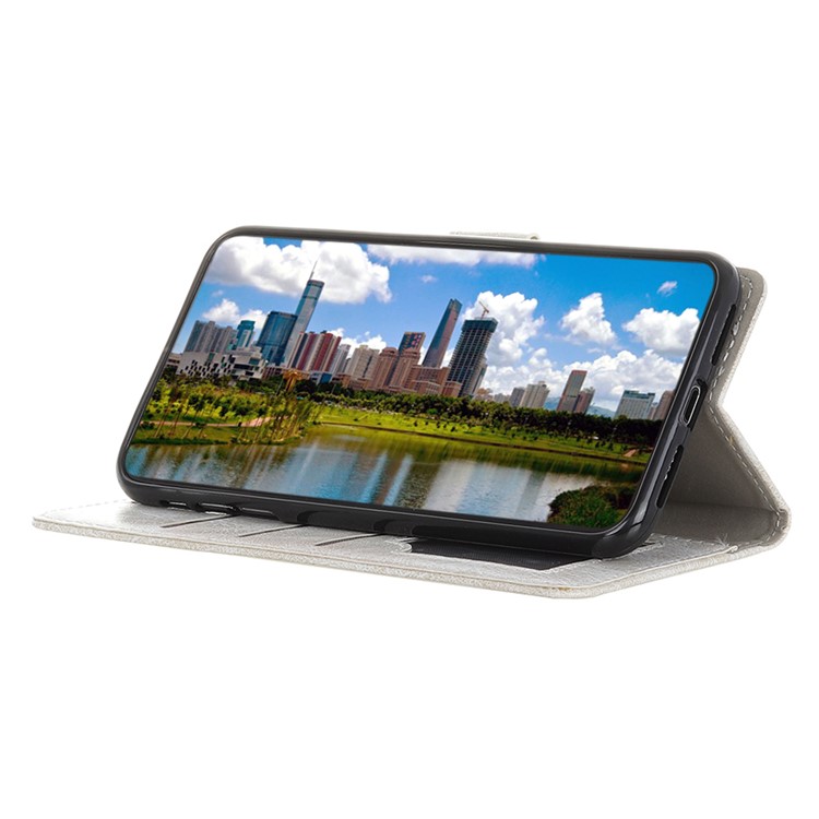 Crazy Horse Vintage Leather Wallet Stand Shell for LG K40/K12+/K12 Plus - White-10