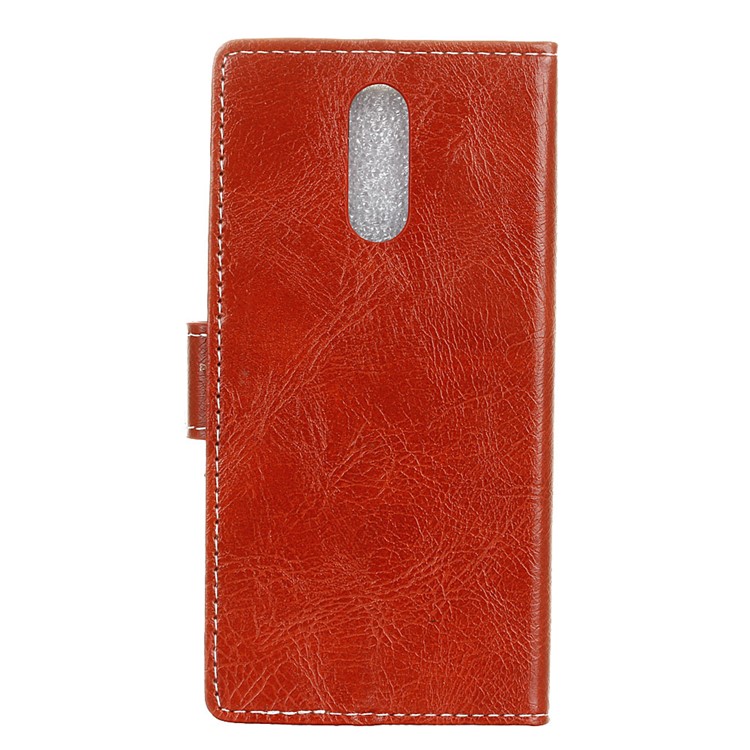 Crazy Horse Vintage Leather Wallet Stand Shell for LG K40/K12+/K12 Plus - Red-8