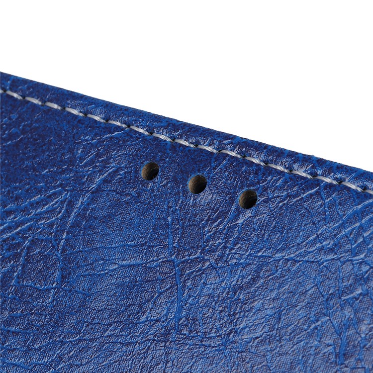 Crazy Horse Vintage Leather Wallet Stand Shell for LG K40/K12+/K12 Plus - Blue-3