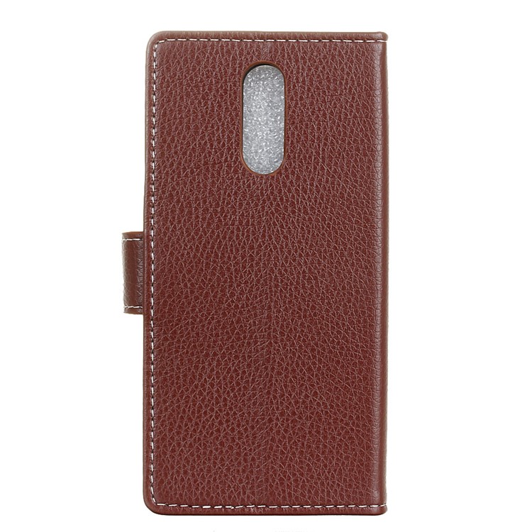 Litchi Texture Wallet Stand Leather Case for LG K40/K12+/K12 Plus - Brown-8