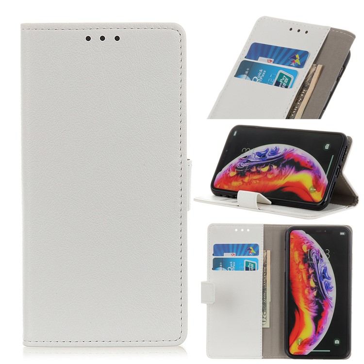 Кошелек Кожаный Чехол Защитный Чехол Для LG K40 / K12 + / К12 Плюс - Белый-1