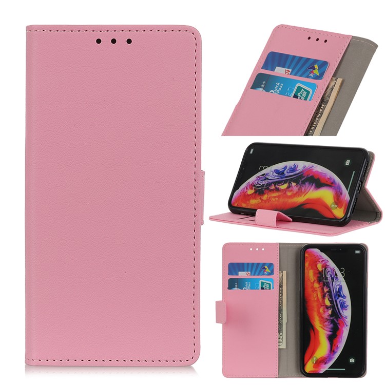 Кошелек Кожаный Чехол Защитный Чехол Для LG K40 / K12 + / К12 Плюс - Розовый-1