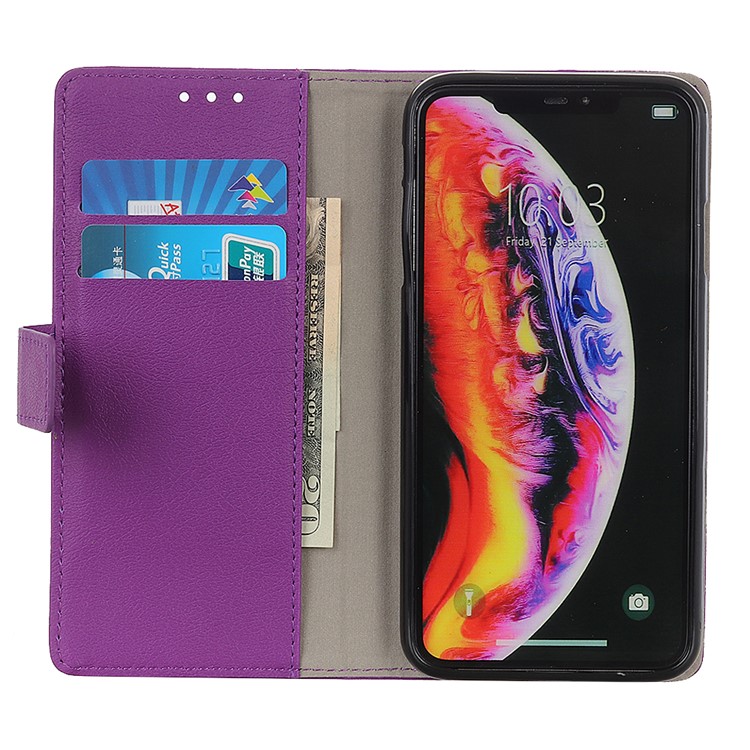 Wallet Leather Stand Protective Cover for LG K40 / K12+ / K12 Plus - Purple-10