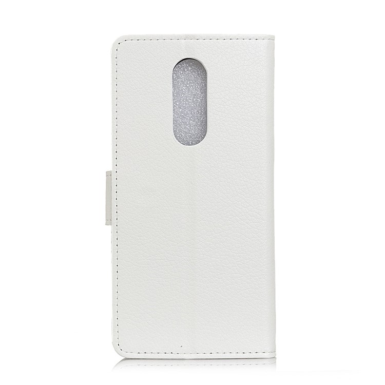 Funda Cartera Protectora Piel Litchi Para LG K40 / K12 Más - Blanco-10