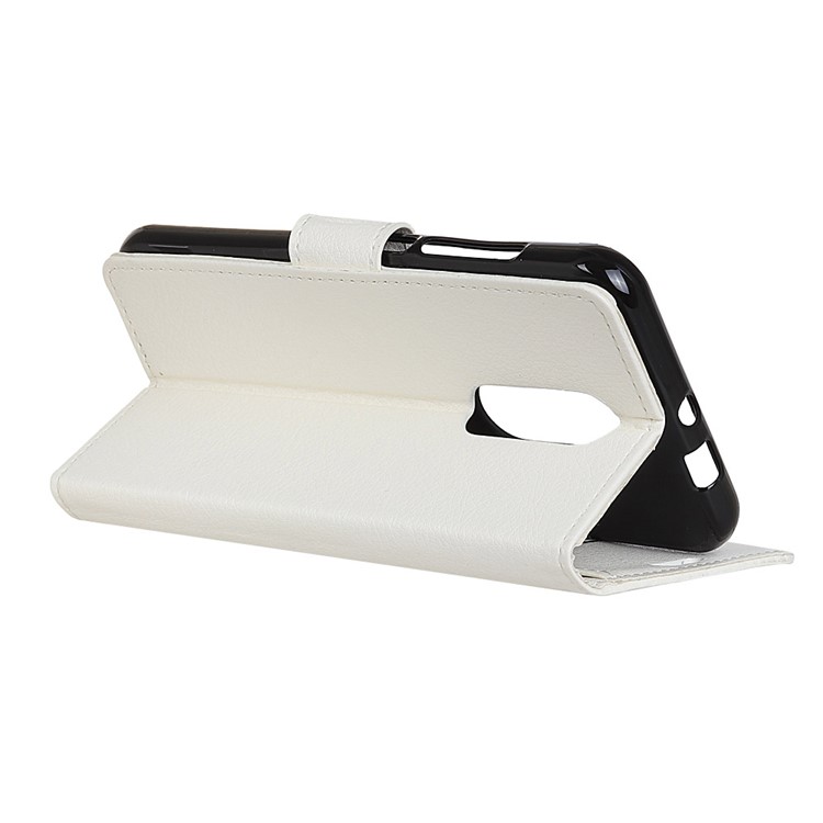Funda Cartera Protectora Piel Litchi Para LG K40 / K12 Más - Blanco-11