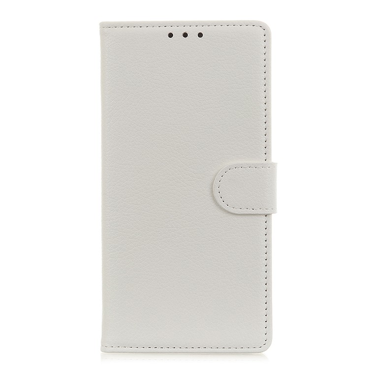 Funda Cartera Protectora Piel Litchi Para LG K40 / K12 Más - Blanco-2