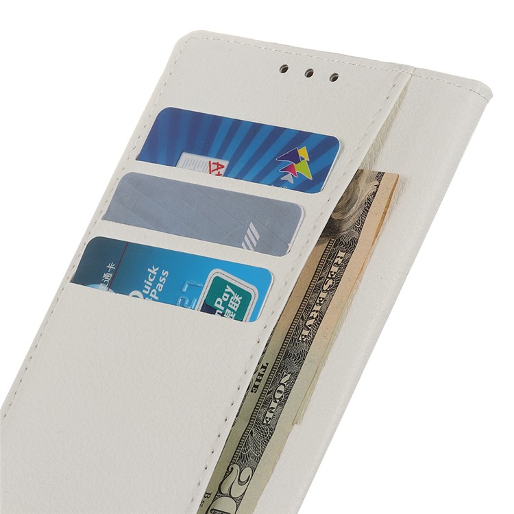 Funda Cartera Protectora Piel Litchi Para LG K40 / K12 Más - Blanco-9