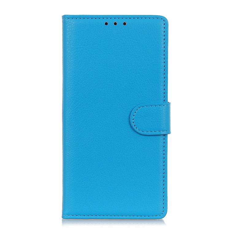 Litchi Skin Leather Wallet Case for LG K40 / K12 Plus - Blue-2