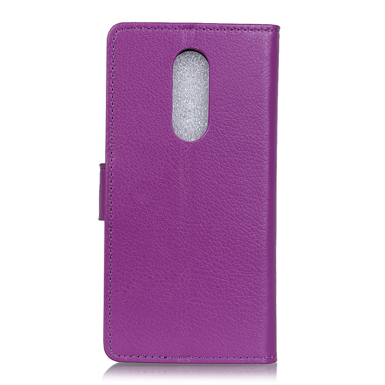 Litchi Skin Leather Wallet Case for LG K40 / K12 Plus - Purple-9