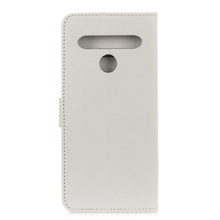 Litchi Skin Leather Wallet Stand Case for LG G8s ThinQ - White-10