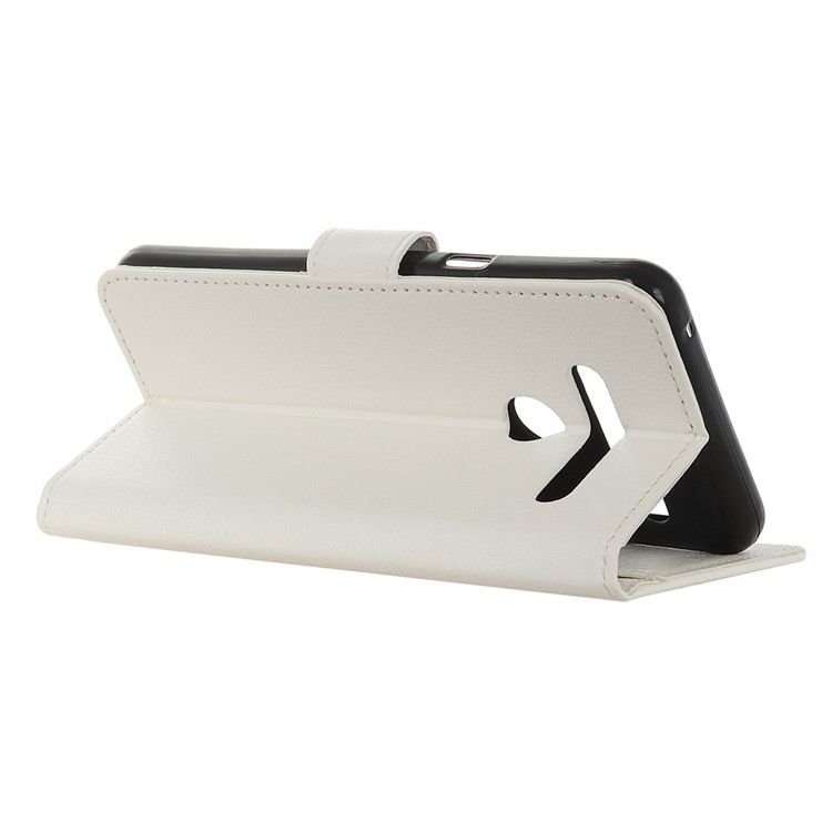 Litchi Skin Leather Wallet Stand Case for LG G8s ThinQ - White-11