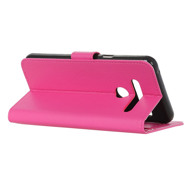 Litchi Skin Leather Wallet Stand Case for LG G8s ThinQ - Rose-11