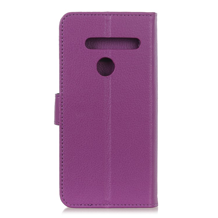 Litchi Skin Leather Wallet Stand Case for LG G8s ThinQ - Purple-10