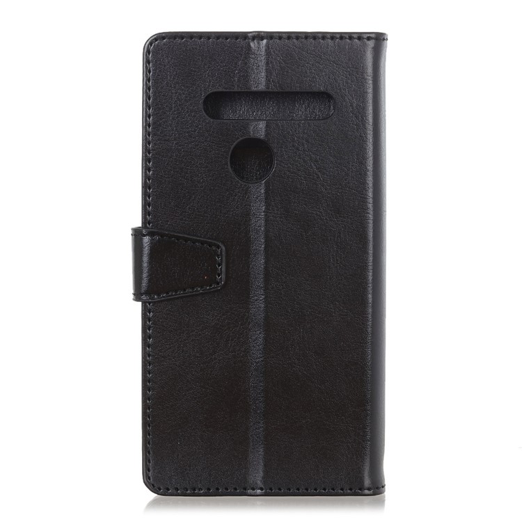 Crazy Horse Leather Wallet Stand Case for LG G8s ThinQ - Black-10