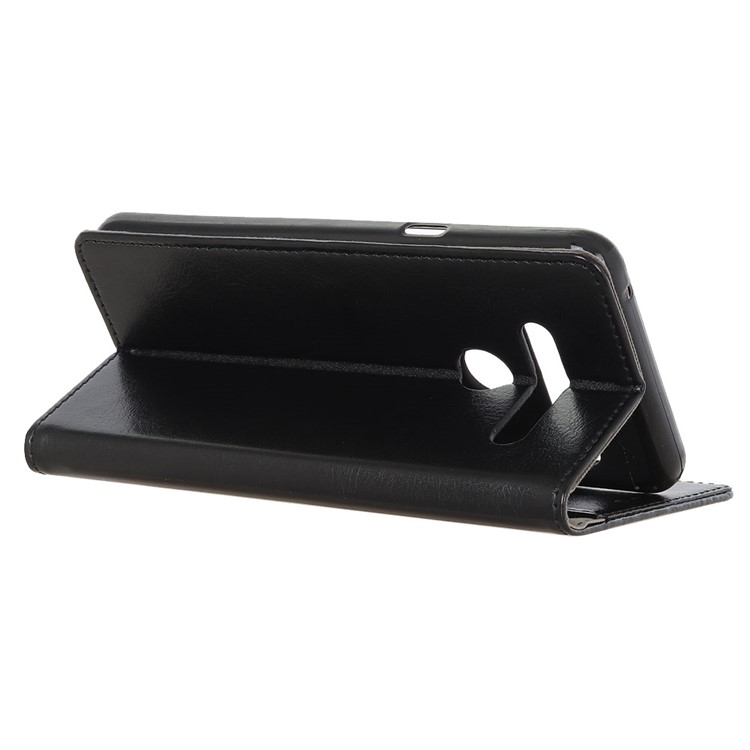Crazy Horse Leather Wallet Stand Case for LG G8s ThinQ - Black-11
