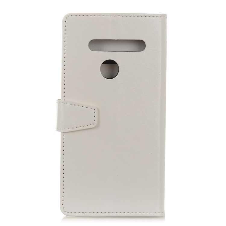 Crazy Horse Leather Wallet Stand Case for LG G8s ThinQ - White-10