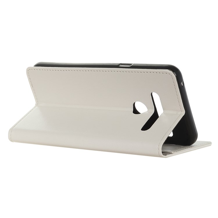 Crazy Horse Leather Wallet Stand Case for LG G8s ThinQ - White-11